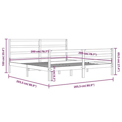 vidaXL Rám postele medově hnědý masivní borovice 200 x 200 cm