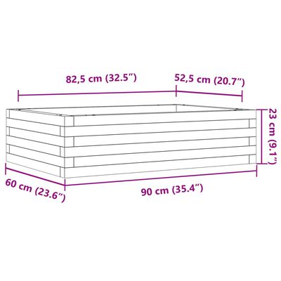 vidaXL Zahradní truhlík 90 x 60 x 23 cm impregnované borové dřevo