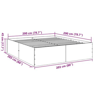 vidaXL Rám postele černý 200 x 200 cm kompozitní dřevo