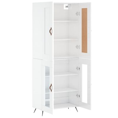 vidaXL Skříň highboard lesklá bílá 69,5 x 34 x 180 cm kompozitní dřevo