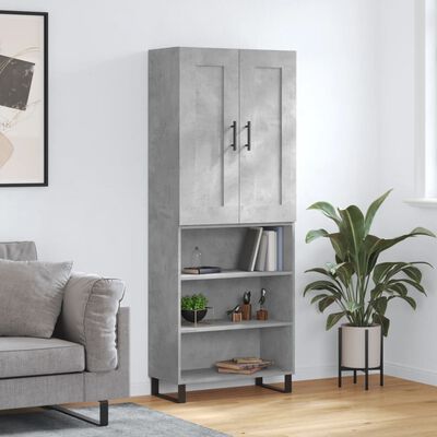 vidaXL Skříň highboard betonově šedá 69,5x34x180 cm kompozitní dřevo