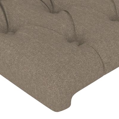 vidaXL Čelo postele s LED taupe 163 x 16 x 118/128 cm textil