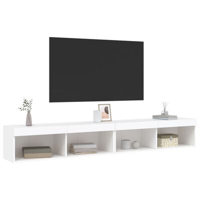 vidaXL TV skříňky s LED osvětlením 2 ks bílé 100 x 30 x 30 cm