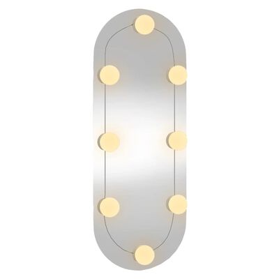 vidaXL Nástěnné zrcadlo s LED osvětlením 20 x 50 cm sklo oválné