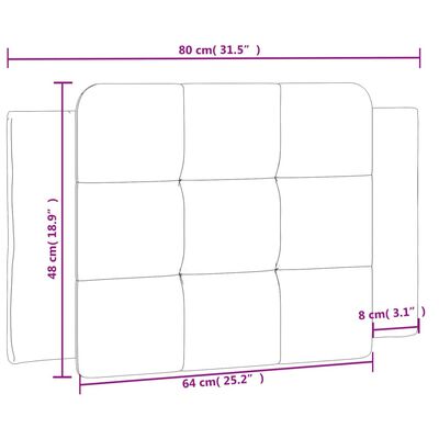 vidaXL Polštář na čelo postele bílý a černý 80 cm umělá kůže