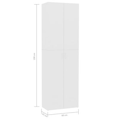 vidaXL Kancelářská skříň bílá 60 x 32 x 190 cm kompozitní dřevo