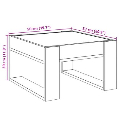 vidaXL Konferenční stolek s Infinity LED šedý sonoma 50 x 53 x 30 cm