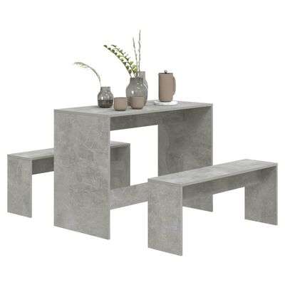 vidaXL 3dílný jídelní set betonově šedý kompozitní dřevo