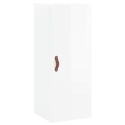 vidaXL Skříň highboard bílá s vysokým leskem 34,5x34x180 cm kompozit