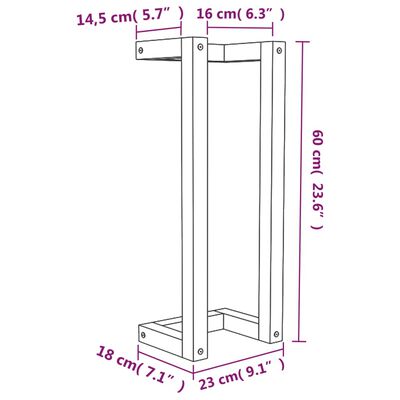 vidaXL Věšák na ručníky bílý 23 x 18 x 60 cm masivní borové dřevo