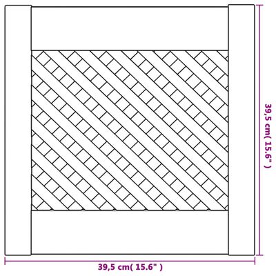 vidaXL Nábytková dvířka mřížkový design 2 ks 39,5 x 39,5 cm borovice