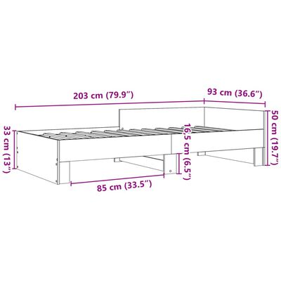 vidaXL Rám postele bez matrace dub sonoma 90 x 200 cm kompozitní dřevo