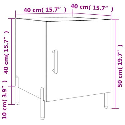 vidaXL Noční stolky 2 ks betonově šedé 40x40x50 cm kompozitní dřevo