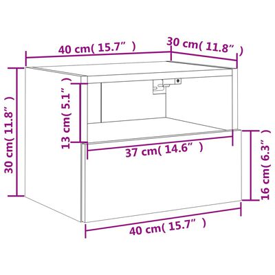 vidaXL Nástěnné TV skříňky 2 ks černé 40 x 30 x 30 cm kompozitní dřevo