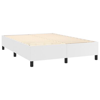 vidaXL Box spring postel s matrací bílá 140x200 cm umělá kůže