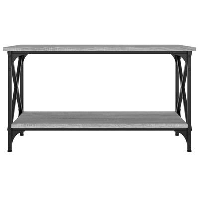 vidaXL Konferenční stolek šedý sonoma 80x45x45 cm kompozit a železo