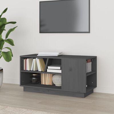vidaXL TV skříňka šedá 80 x 35 x 40,5 cm masivní borové dřevo