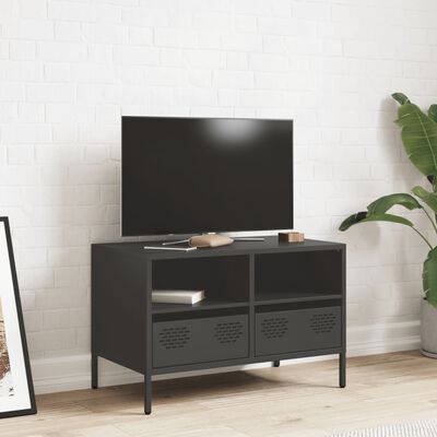 vidaXL TV skříňka černá 68 x 39 x 43,5 cm ocel válcovaná za studena