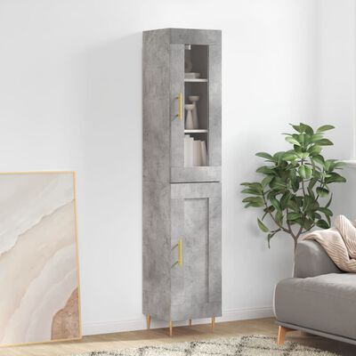 vidaXL Skříň highboard betonově šedá 34,5x34x180 cm kompozitní dřevo