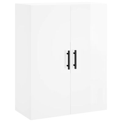 vidaXL Skříň highboard lesklá bílá 69,5 x 34 x 180 cm kompozitní dřevo