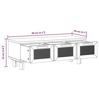 vidaXL Konferenční stolek černý 80x40x30 cm kompozitní a borové dřevo