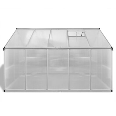 vidaXL Zpevněný hliníkový skleník s podkladovým rámem 7,55 m²