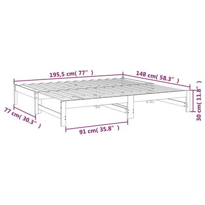 vidaXL Výsuvná postel bílá 2x(75x190) cm masivní borovice