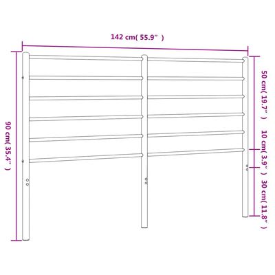 vidaXL Kovové čelo postele bílé 135 cm