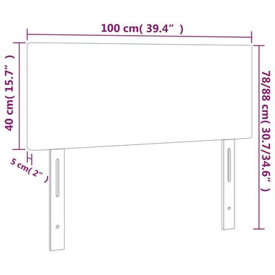 vidaXL Čelo postele s LED hnědé 100x5x78/88 cm umělá kůže