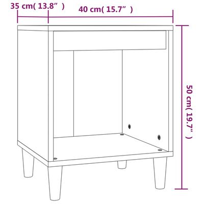 vidaXL Noční stolek dub sonoma 40x35x50 cm
