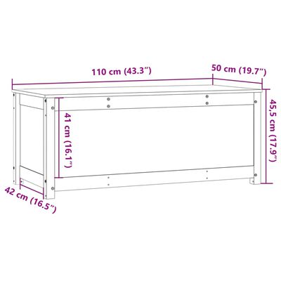 vidaXL Úložný box bílá 110 x 50 x 45,5 cm masivní borové dřevo