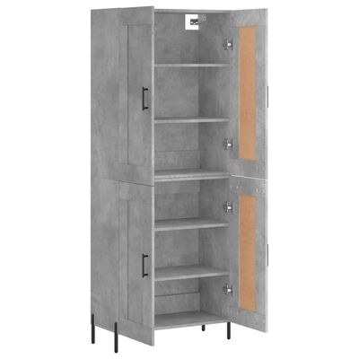 vidaXL Skříň highboard betonově šedá 69,5x34x180 cm kompozitní dřevo