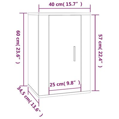 vidaXL Nástěnné TV skříňky 2 ks bílé s vysokým leskem 40x34,5x60 cm