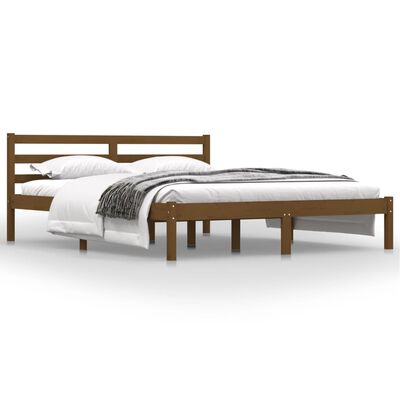 vidaXL Rám postele masivní borovice 150 x 200 cm medový King Size