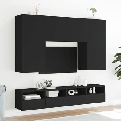 vidaXL Nástěnná TV skříňka černá 80 x 30 x 30 cm kompozitní dřevo