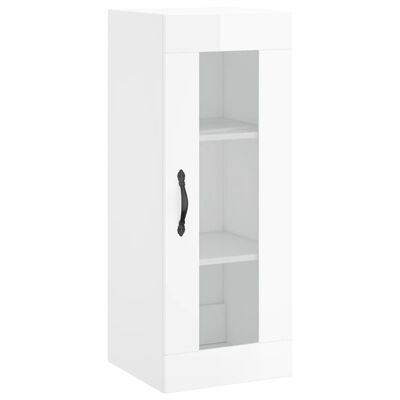 vidaXL Skříň highboard bílá s vysokým leskem 34,5x34x180 cm kompozit