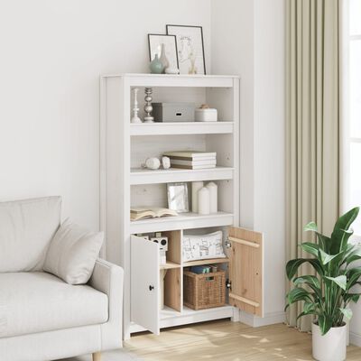 vidaXL Skříň highboard bílá 80 x 35 x 154 cm masivní borové dřevo