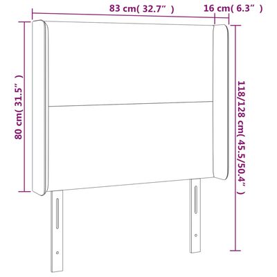 vidaXL Čelo postele typu ušák tmavě modrá 83x16x118/128 cm samet