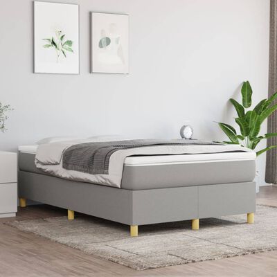 vidaXL Box spring postel s matrací světle šedá 120x190 cm textil