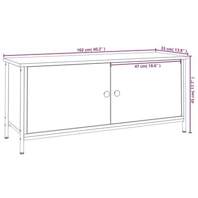 vidaXL TV skříňka s dvířky černá 102 x 35 x 45 cm kompozitní dřevo