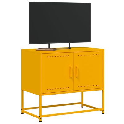 vidaXL TV skříňka hořčicově žlutá 68,5 x 39 x 60,5 cm ocel