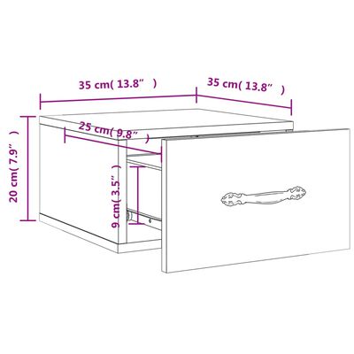 vidaXL Nástěnné noční stolky 2 ks bílé s vysokým leskem 35x35x20 cm