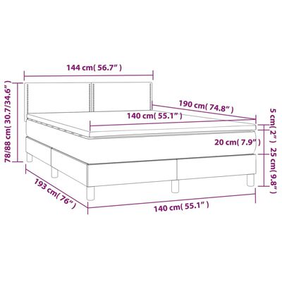 vidaXL Box spring postel s matrací cappuccino 140x190 cm umělá kůže