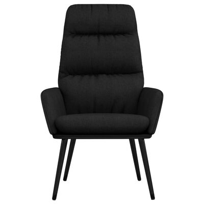 vidaXL Relaxační křeslo se stoličkou černé textil a umělá kůže