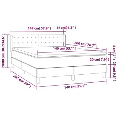 vidaXL Box spring postel s matrací černá 140x200 cm umělá kůže