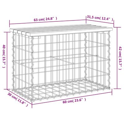 vidaXL Zahradní lavice gabionový design 63x31,5x42cm masivní douglaska