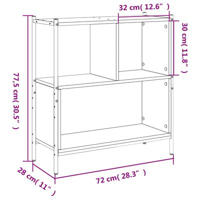 vidaXL Knihovna hnědý dub 72 x 28 x 77,5 cm kompozitní dřevo