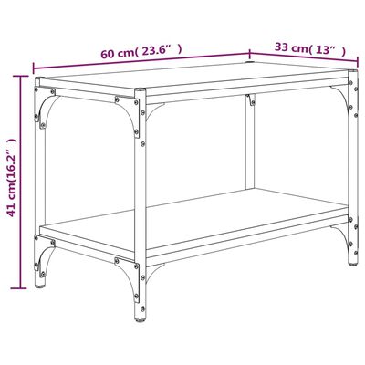 vidaXL TV skříňka hnědý dub 60 x 33 x 41 cm kompozitní dřevo a ocel