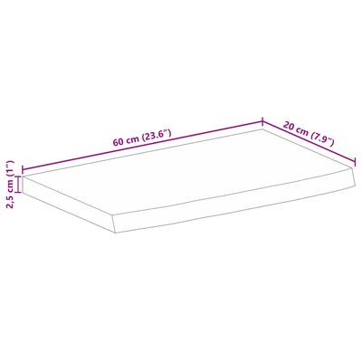 vidaXL Stolní deska živá hrana 60 x 20 x 2,5 cm masivní mangovník