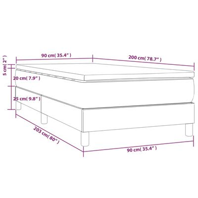 vidaXL Box spring postel s matrací modrá 90x200 cm textil